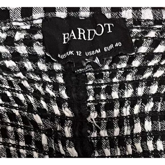 BARDOT Cottagecore Gingham Smocked Off the Shoulder Midi Dress Sz 8 (M) - Picture 8 of 9